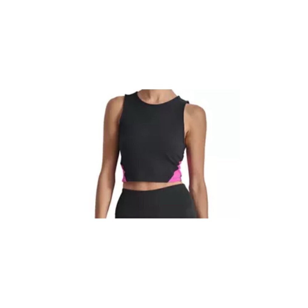 DKNY SPORT Women's Balance Compression Color Blocked Cropped Tank Top NEW